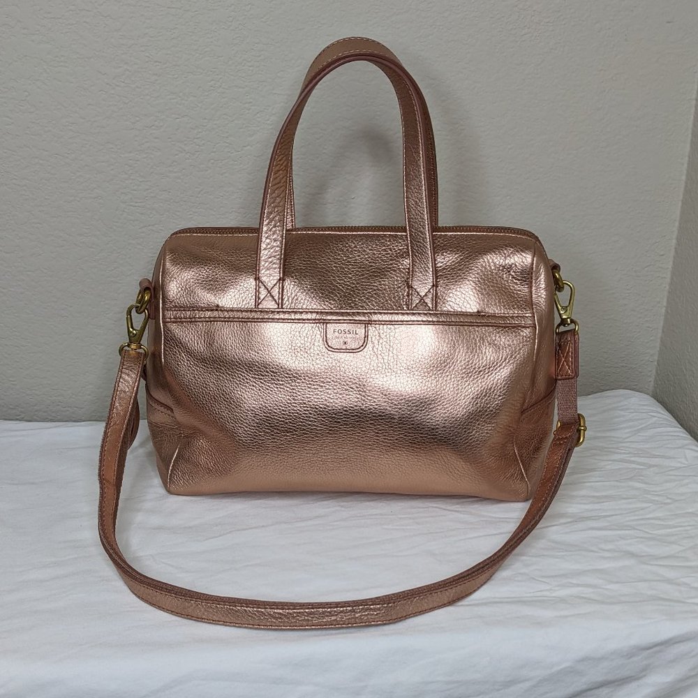 EUC Fossil Rose Gold Satchel Crossbody